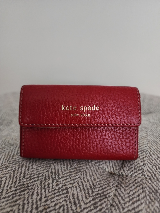 kate spade Handbags - kate spade New York Red Pebbled Leather Business Card/coin Holder.  Refurbished